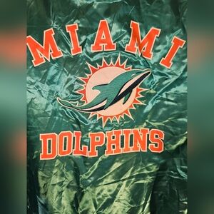 NFL Miami Dolphins Teal Satin Jacket Medium